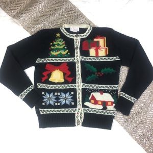 Orvis Wool Shetland UGLY Christmas sweater L